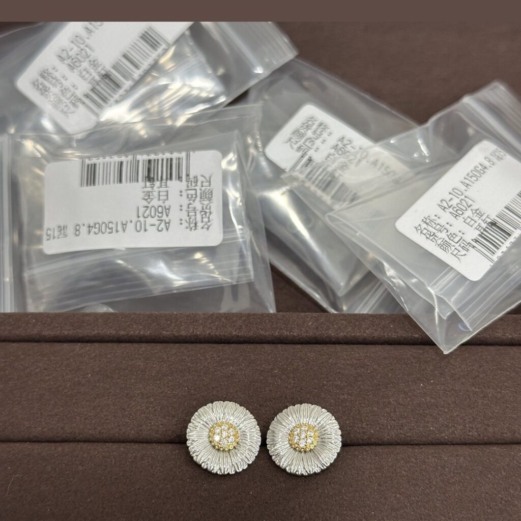 925 Sterling Silver Pave Stone Stud Earrings Wholesale