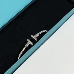 925 Sterling Silver Pave T Shape Bangle Wholesale