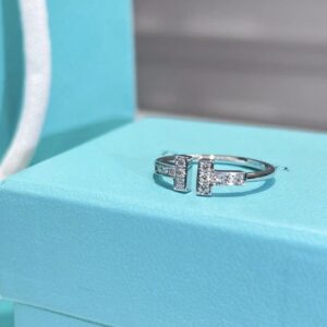 925 Sterling Silver Pave T Shape Ring Wholesale