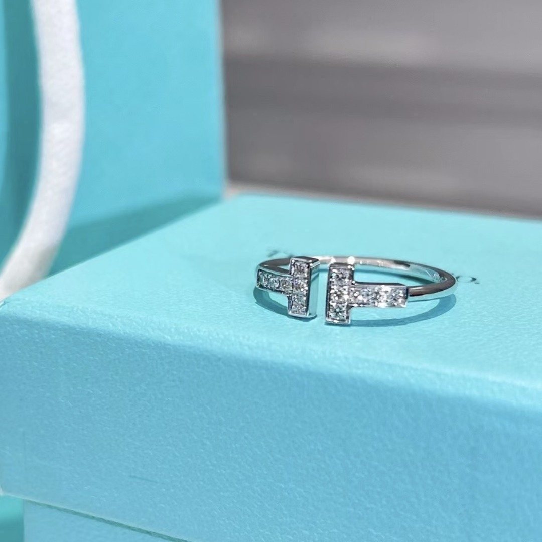 925 sterling silver pave T shape ring wholesale