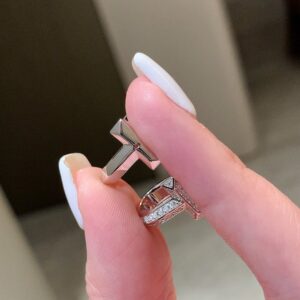925 Sterling Silver Pave T Shape Stud Earrings Lifestyle View
