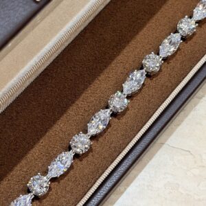 925 Sterling Silver Pave Teardrop Bracelet Wholesale