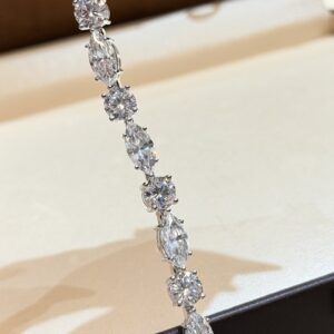 925 Sterling Silver Pave Teardrop Bracelet Lifestyle View