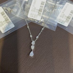 925 Sterling Silver Pave Teardrop Necklace Wholesale