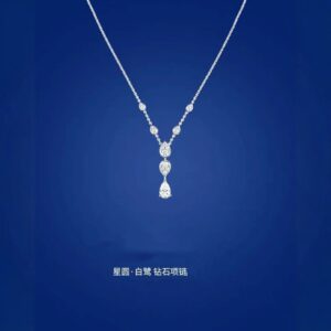 925 Sterling Silver Pave Teardrop Necklace Close Up