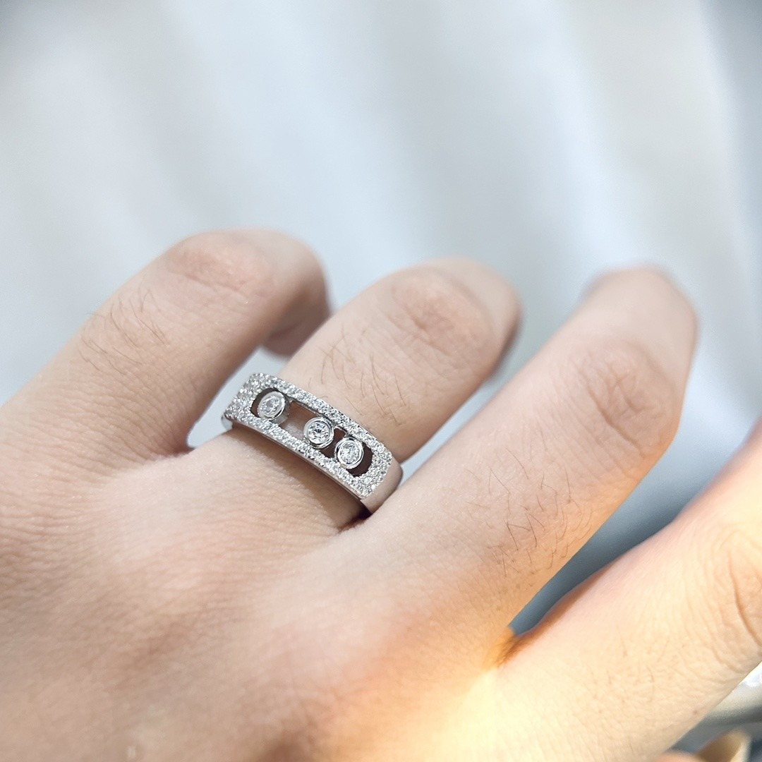 925 Sterling Silver Pave Three Stone Sliding Ring Wholesale 925 Sterling Silver Pave Three Stone Sliding Ring Wholesale
