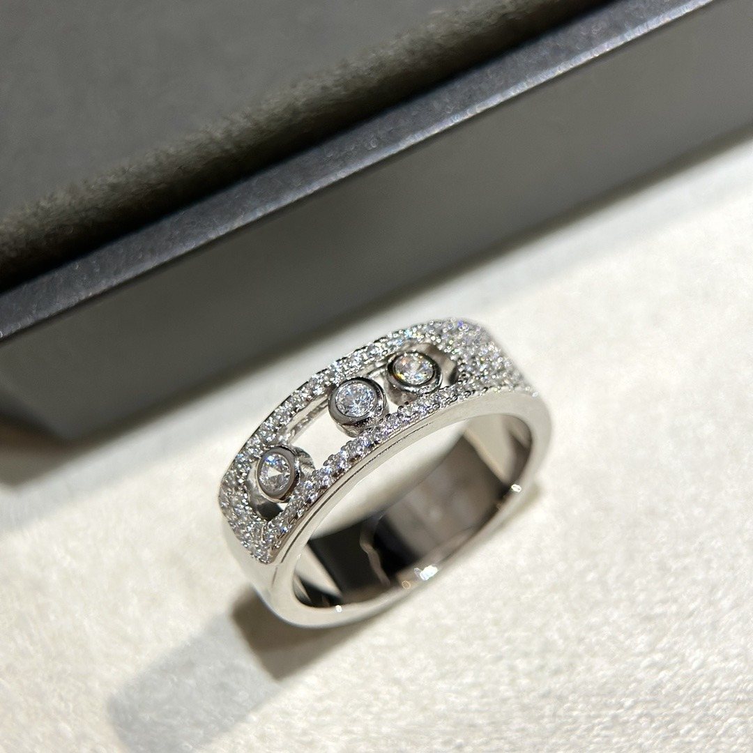 925 Sterling Silver Pave Three Stone Sliding Ring Wholesale 925 Sterling Silver Pave Three Stone Sliding Ring Wholesale