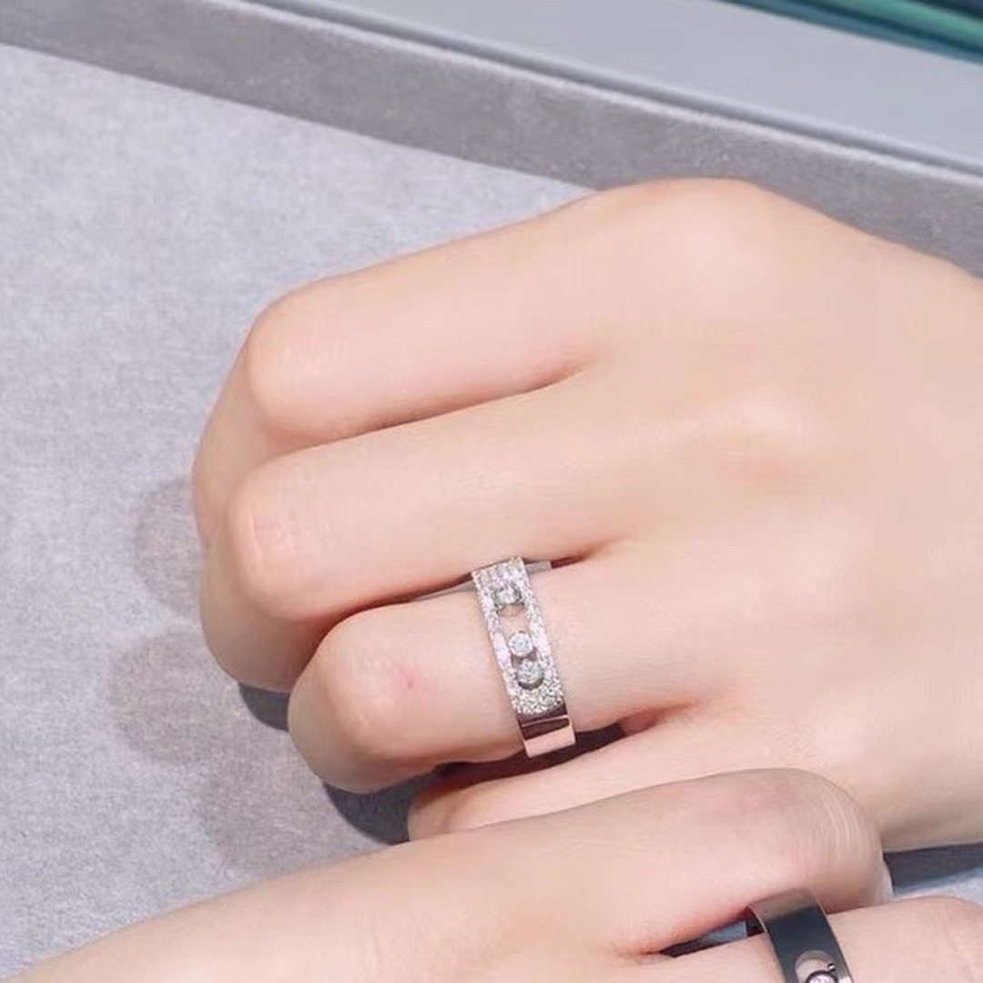 925 Sterling Silver Pave Three Stone Sliding Ring Wholesale 925 Sterling Silver Pave Three Stone Sliding Ring Wholesale