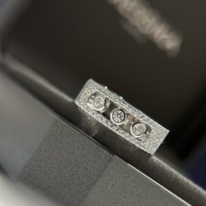 925 Sterling Silver Pave Three Stone Sliding Ring Packaging View