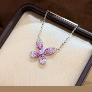 925 Sterling Silver Pink Butterfly Necklace Packaging View