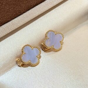 925 Sterling Silver Purple Clover Stud Earrings Wholesale
