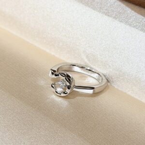 925 Sterling Silver Quilted Open Ring Lifestyle View