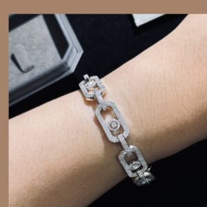 925 Sterling Silver Refined Single Stone Sliding Bracelet Detail