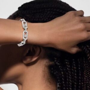 925 Sterling Silver Refined Single Stone Sliding Bracelet Jewelry Display