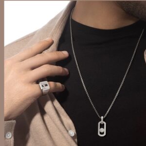 925 Sterling Silver Refined Single Stone Sliding Necklace Detail