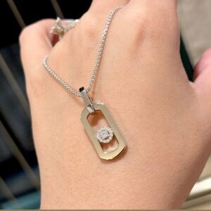 925 Sterling Silver Refined Single Stone Sliding Necklace Jewelry Display
