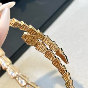 925 Sterling Silver Serpent Bangle Close Up