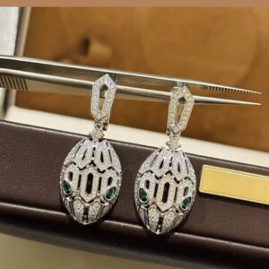 925 Sterling Silver Serpent Emerald Stone Stud Earrings Wholesale