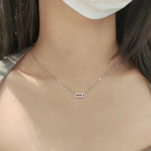 925 Sterling Silver Single Stone Necklace Lifestyle View