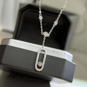 925 Sterling Silver Single Stone Sliding Chain Necklace Lifestyle View