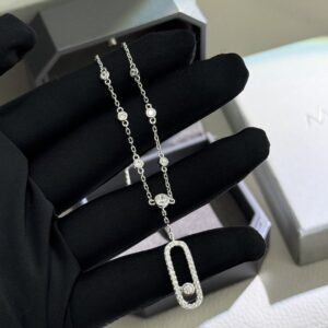 925 Sterling Silver Single Stone Sliding Chain Necklace Packaging View