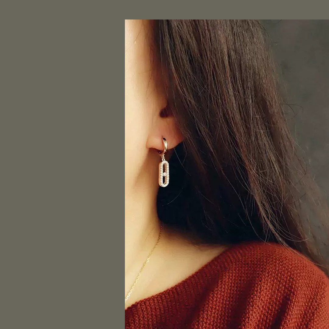 925 Sterling Silver Single Stone Sliding Stud Earrings Wholesale 925 Sterling Silver Single Stone Sliding Stud Earrings Wholesale