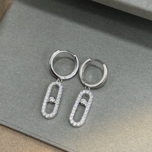 925 Sterling Silver Single Stone Sliding Stud Earrings Lifestyle View