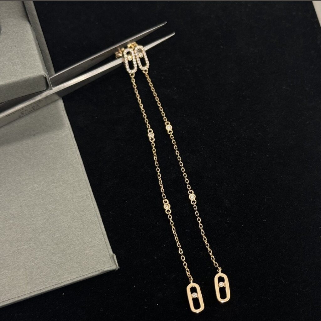 925 Sterling Silver Single Stone Sliding Tassel Stud Earrings Wholesale