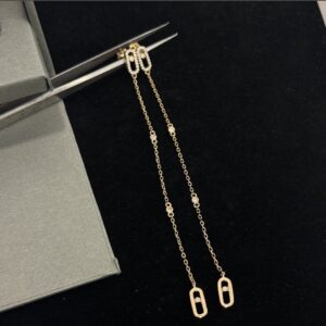 925 Sterling Silver Single Stone Sliding Tassel Stud Earrings Wholesale