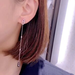 925 Sterling Silver Single Stone Sliding Tassel Stud Earrings Packaging View