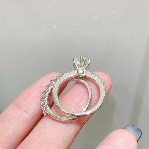 925 Sterling Silver Six Prong Stone Ring Set Packaging View