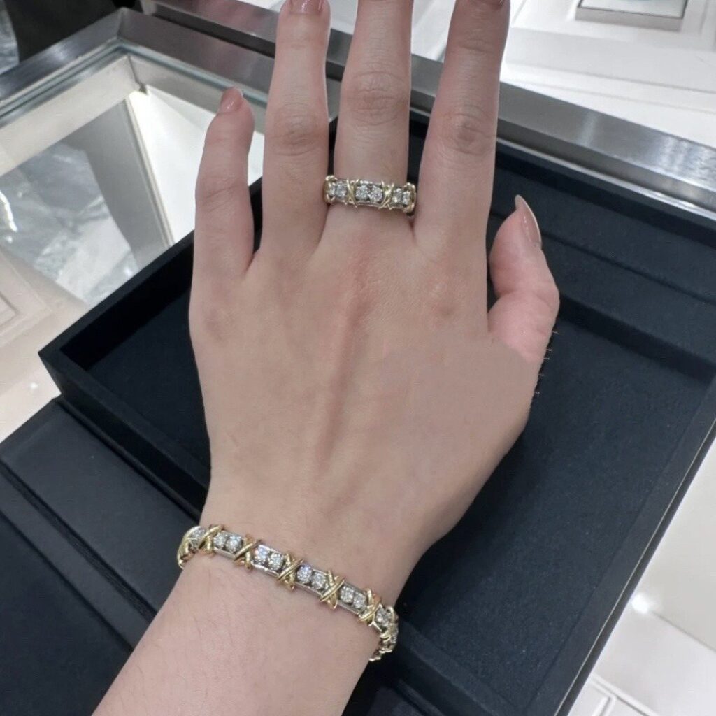 925 Sterling Silver Sixteen Stone Cross Bracelet Wholesale