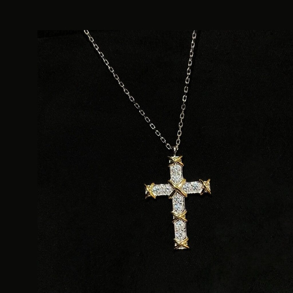 925 Sterling Silver Sixteen Stone Cross Necklace Wholesale