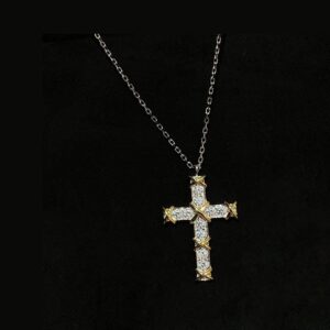 925 Sterling Silver Sixteen Stone Cross Necklace Wholesale 925 Sterling Silver Sixteen Stone Cross Necklace Wholesale