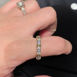 925 Sterling Silver Sixteen Stone Cross Ring Close Up
