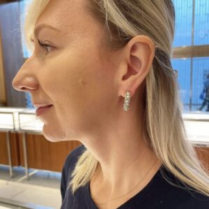 925 Sterling Silver Sixteen Stone Cross Stud Earrings Lifestyle View
