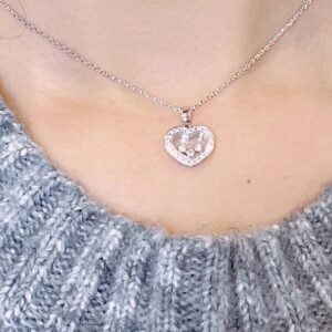 925 Sterling Silver Sliding Heart Necklace Lifestyle View