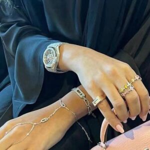 925 Sterling Silver Sliding Stone Hand Chain Bracelet Jewelry Display