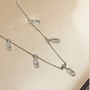 925 Sterling Silver Sliding Stone Necklace Detail