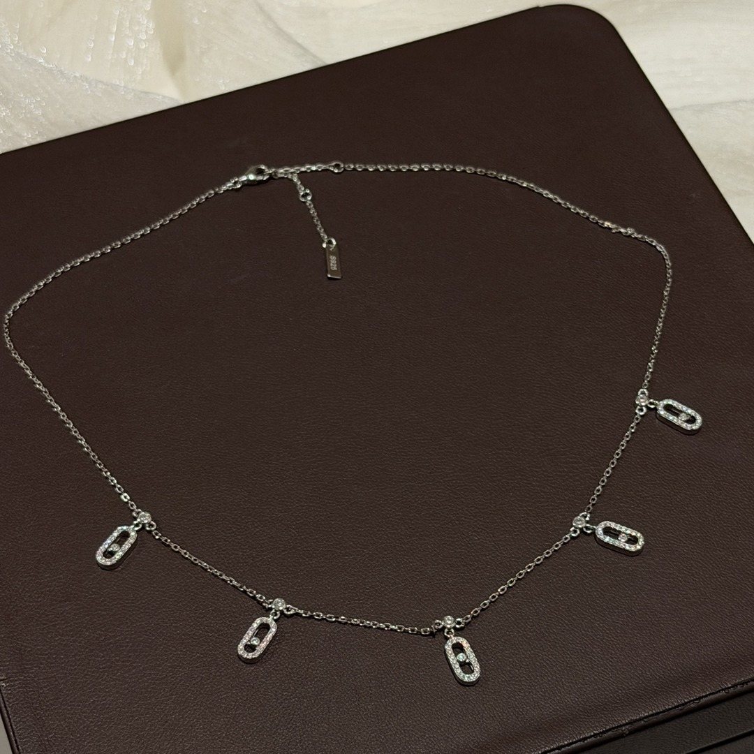 925 Sterling Silver Sliding Stone Necklace 925 Sterling Silver Sliding Stone Necklace