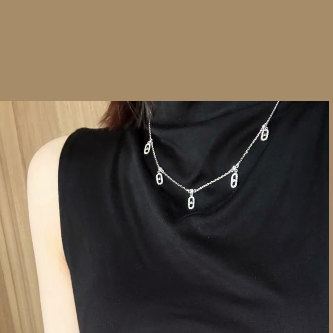 925 Sterling Silver Sliding Stone Necklace 925 Sterling Silver Sliding Stone Necklace