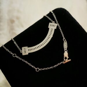 925 Sterling Silver Smile Bar Pave Necklace Lifestyle View