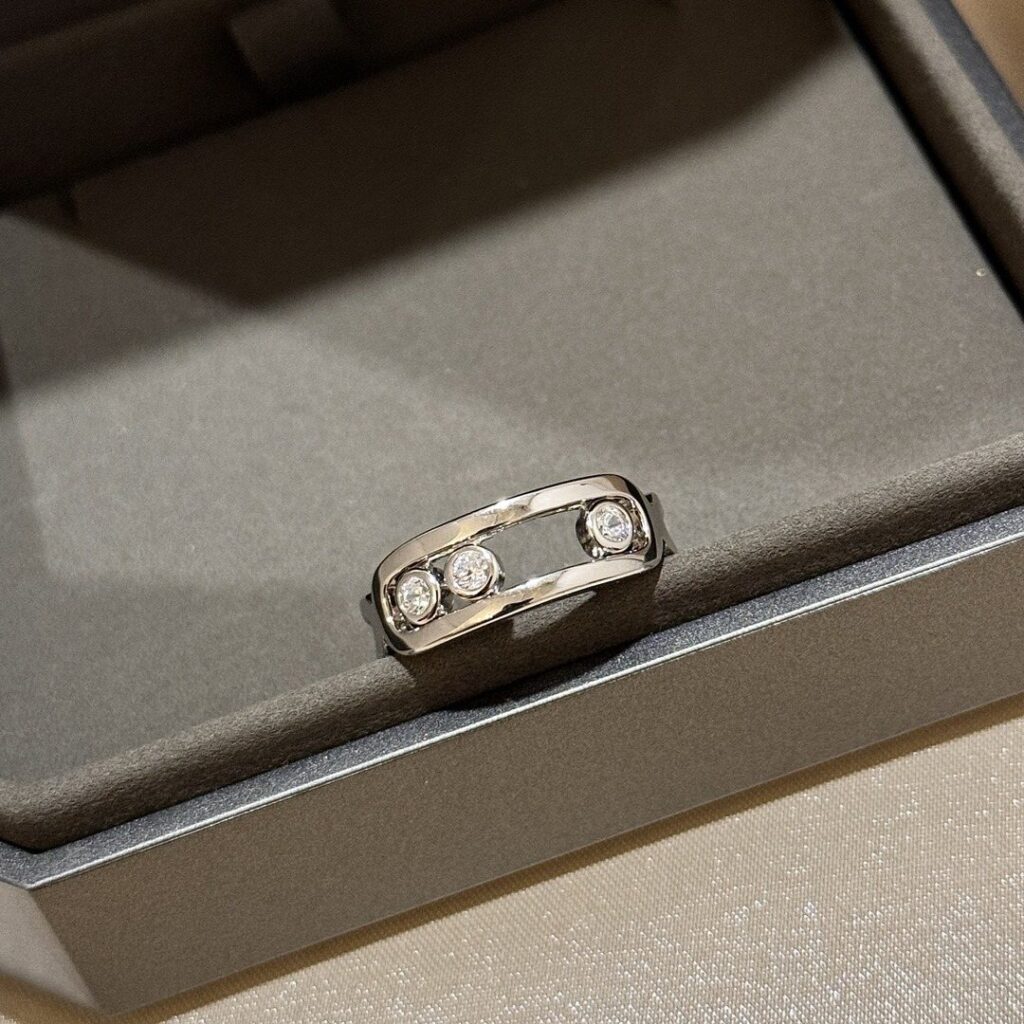925 Sterling Silver Smooth Three Stone Sliding Ring Wholesale