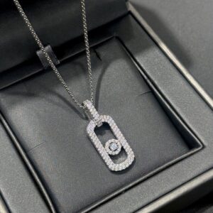 925 Sterling Silver Statement Pave Sliding Necklace Wholesale