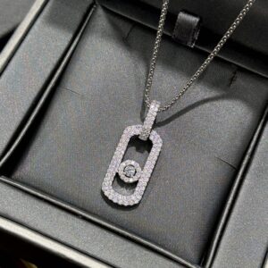 925 Sterling Silver Statement Pave Sliding Necklace Lifestyle View