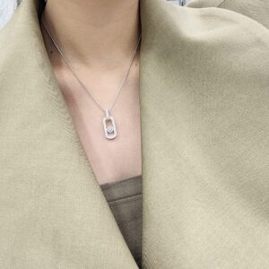 925 Sterling Silver Statement Pave Sliding Necklace Packaging View