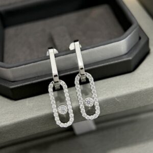 925 Sterling Silver Statement Single Stone Sliding Stud Earrings Lifestyle View