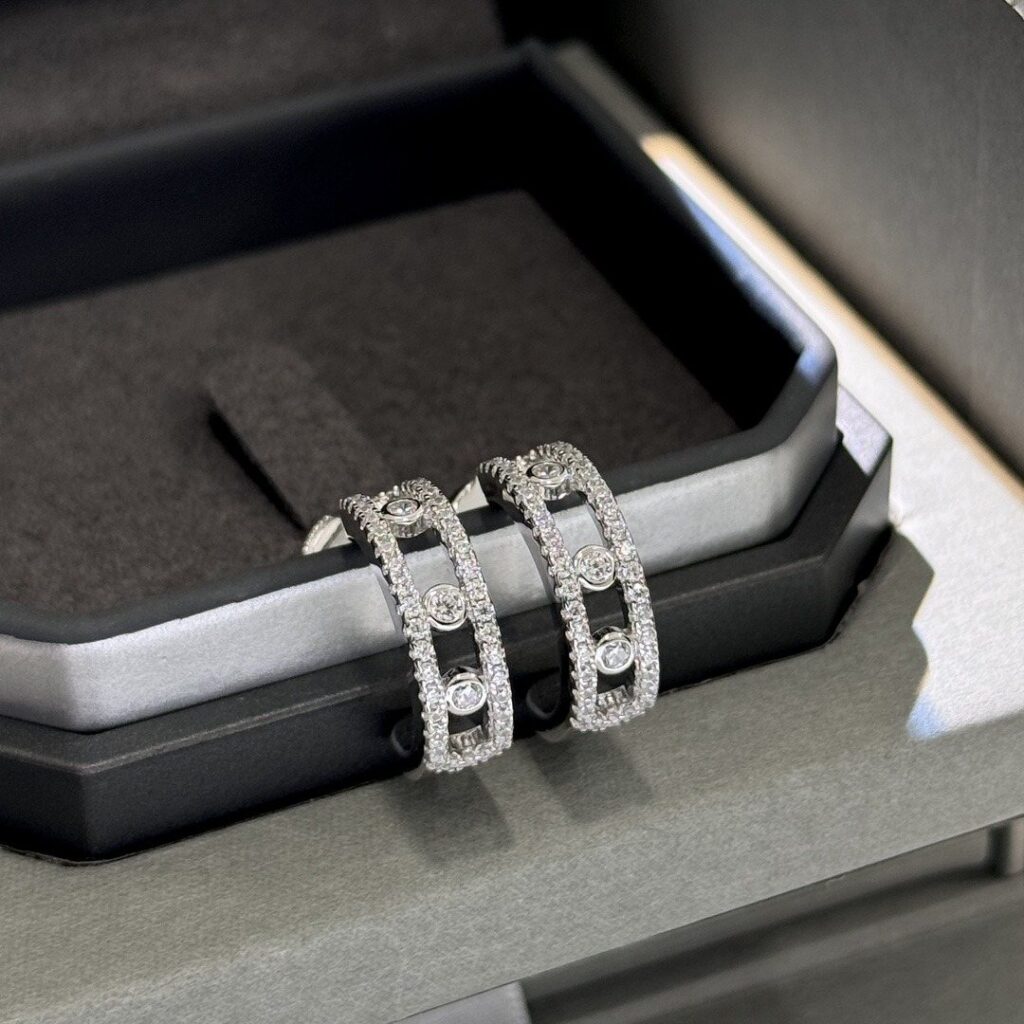 925 Sterling Silver Statement Three Stone Pave Stud Earrings Wholesale