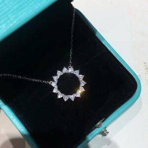 925 Sterling Silver Sunburst Circle Necklace Wholesale 925 Sterling Silver Sunburst Circle Necklace Wholesale