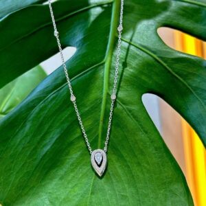 925 Sterling Silver Teardrop Stone Necklace Packaging View